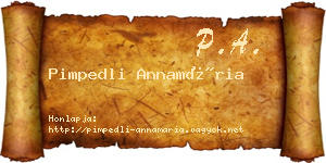 Pimpedli Annamária névjegykártya